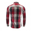 Shirt Men's Fashion Plaid Country Casual Red Party and Grey