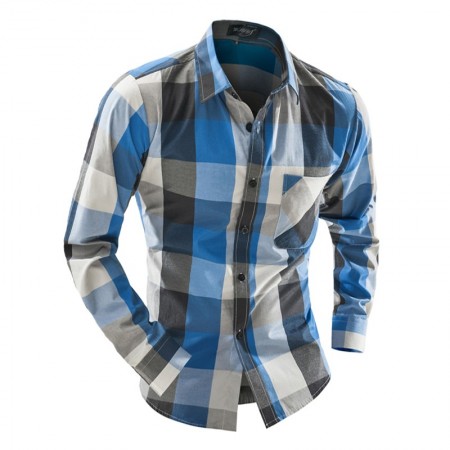 Plaid Shirt Fashion Casual Male Country Party Club Calvalgada