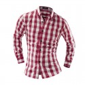 Checkered Shirt Men's Casual Fashion Elegant Party Club