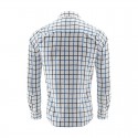 Checkered Shirt Men's Casual White Long Sleeve Stylish