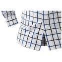 Checkered Shirt Men's Casual White Long Sleeve Stylish