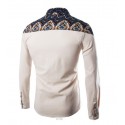 Shirt African Social Holiday Men's Long Sleeve Elegant Vintage