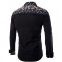 Shirt African Social Holiday Men's Long Sleeve Elegant Vintage