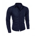 Elegant Social Shirt Men's Formal Event Long Sleeve Bright