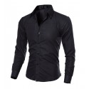 Elegant Social Shirt Men's Formal Event Long Sleeve Bright