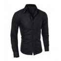 Elegant Social Shirt Men's Formal Event Long Sleeve Bright