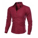 Elegant Social Shirt Men's Formal Event Long Sleeve Bright