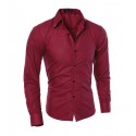 Elegant Social Shirt Men's Formal Event Long Sleeve Bright