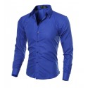 Elegant Social Shirt Men's Formal Event Long Sleeve Bright