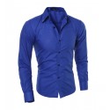 Elegant Social Shirt Men's Formal Event Long Sleeve Bright