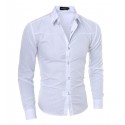 Elegant Social Shirt Men's Formal Event Long Sleeve Bright