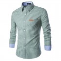 Shirt Men's Social Checkered Long Sleeve Stylish