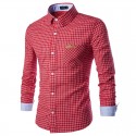 Shirt Men's Social Checkered Long Sleeve Stylish