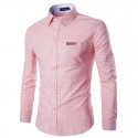 Shirt Men's Social Checkered Long Sleeve Stylish