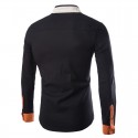 Striped Shirt Men's Casual Black Long Sleeve Party Club