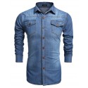 Shirt Jeans Slim Men's Jacket Elegant Country Club Party