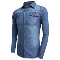 Shirt Jeans Slim Men's Jacket Elegant Country Club Party