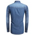 Shirt Jeans Slim Men's Jacket Elegant Country Club Party