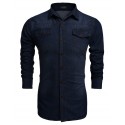 Shirt Jeans Slim Men's Jacket Elegant Country Club Party