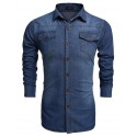 Shirt Jeans Slim Men's Jacket Elegant Country Club Party