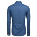 Camisa Casual Jeans Fino Preto e Azul Jaqueta Masculina Aventura