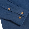 Camisa Casual Jeans Fino Preto e Azul Jaqueta Masculina Aventura