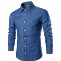 Jeans shirt Slim Casual Male Lisa Long Sleeve Style Rural Fashion