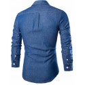 Jeans shirt Slim Casual Male Lisa Long Sleeve Style Rural Fashion