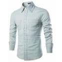 Jeans shirt Slim Casual Male Lisa Long Sleeve Style Rural Fashion