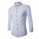 French shirt Polka Dot Men's Casual Long Sleeve Social