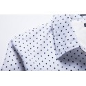 Camisa Francesa de Bolinhas Masculina Casual Manga Longa Social