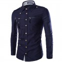 Shirt Jeans Slim Men's Jacket Elegant Country Club Party