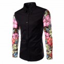 Camisa Casual Masculina Floral Férias de Verão Praia Mar Moderna