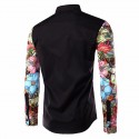 Camisa Casual Masculina Floral Férias de Verão Praia Mar Moderna