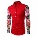 Camisa Casual Masculina Floral Férias de Verão Praia Mar Moderna