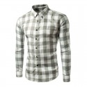 Casual Shirt Plaid Elegant Men's Long Sleeve