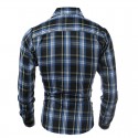 Shirt Men's Casual Long Sleeve Plaid Stylish Young Slim Fit