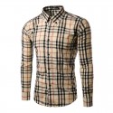 Casual Shirt Men's Long Sleeve Plaid Stylish