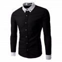 Camisa Social Slim Fit Masculina Casual Marrom Manca Longa Elegante