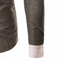 Social shirt Slim Fit Men's Casual Brown Manca Long Elegant