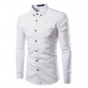Elegant Social shirt Polka Dots White Male Student