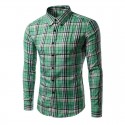 Casual Shirt Men's Long Sleeve Plaid Stylish