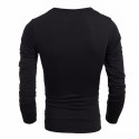 Camiseta de Inverno de Lã Masculina Manga Longa Sueter Casual