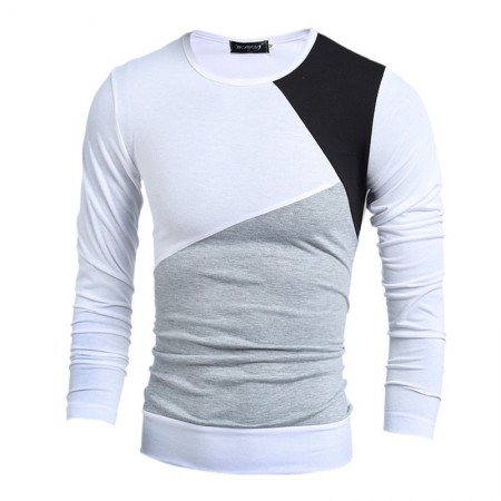 Camiseta de Inverno de Lã Masculina Manga Longa Sueter Casual