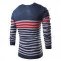 Shirt Polovêres Winter Men's Striped Long Sleeve Wool