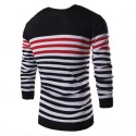 Shirt Polovêres Winter Men's Striped Long Sleeve Wool