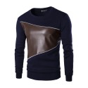 Shirt Men's Leather Elegant Casual Winter Long Sleeve