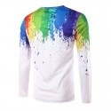 Shirt Casual Artistica Simple White and Color Men's Long Sleeve
