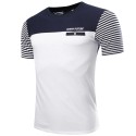 Men's T shirt Striped Casual Elegant Modern Sport Summer