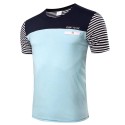 Men's T shirt Striped Casual Elegant Modern Sport Summer
